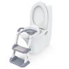 Thinkmax Auxiliary Toilet Seat Toilet Trainer with Steps Retraining Foldable Step Stool Toilet Compatible with Arauno Children's (Gray)