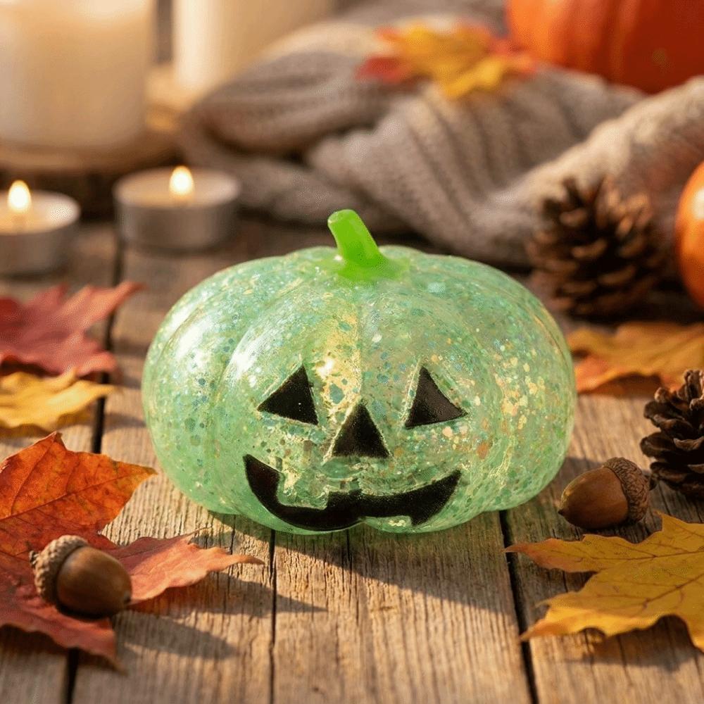 Soft Texture Halloween Pumpkin Squeeze Toy Glittering Fidget Sensory Kids Adults