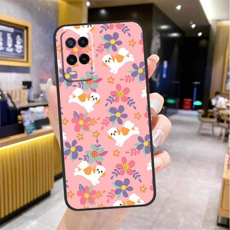 Мультяшный чехол для собаки Ши-тцу для Oppo A98 A18 A38 A58 A78 A60 A80 A40 A96 A76 A16 A94 A74 A54 A15 A17 A57 A77 A5 Pro