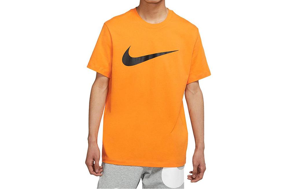 Nike T Shirts Men's Orange Crew Neck Moderate Straight Fit BV0628-833