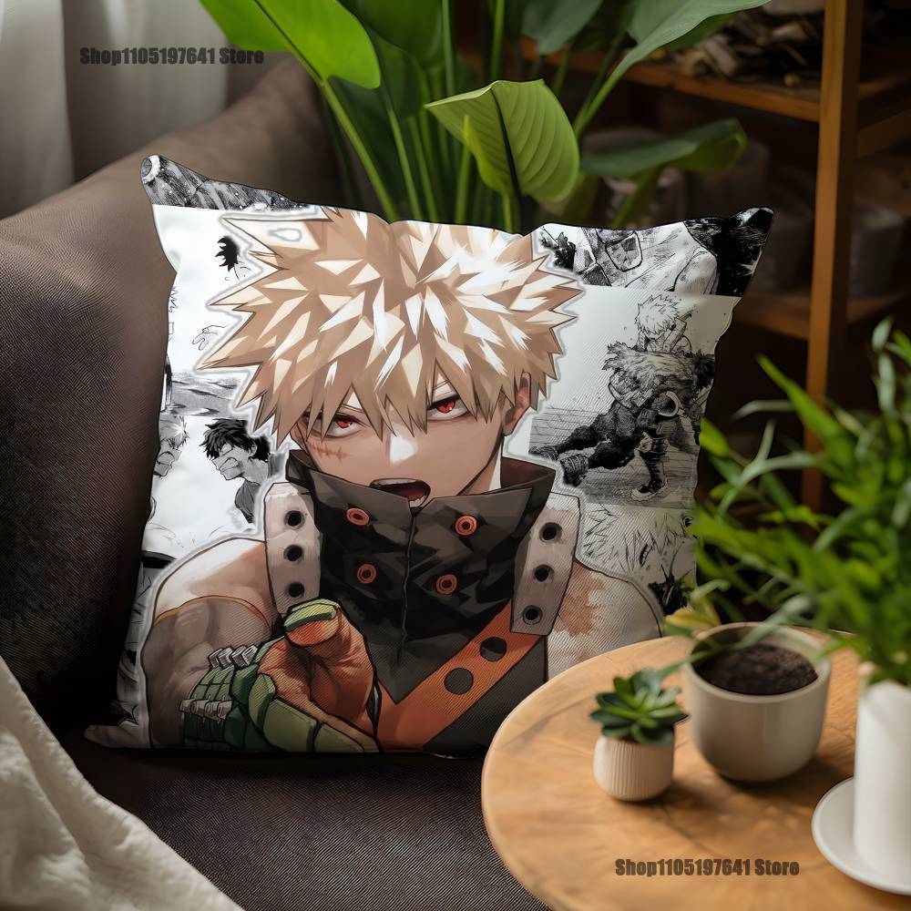 H-Hero Katsuki B-Bakugos Pillow Case For Sofa Decor Car Office Room Printing Cushion Cover Decorations And Protector
