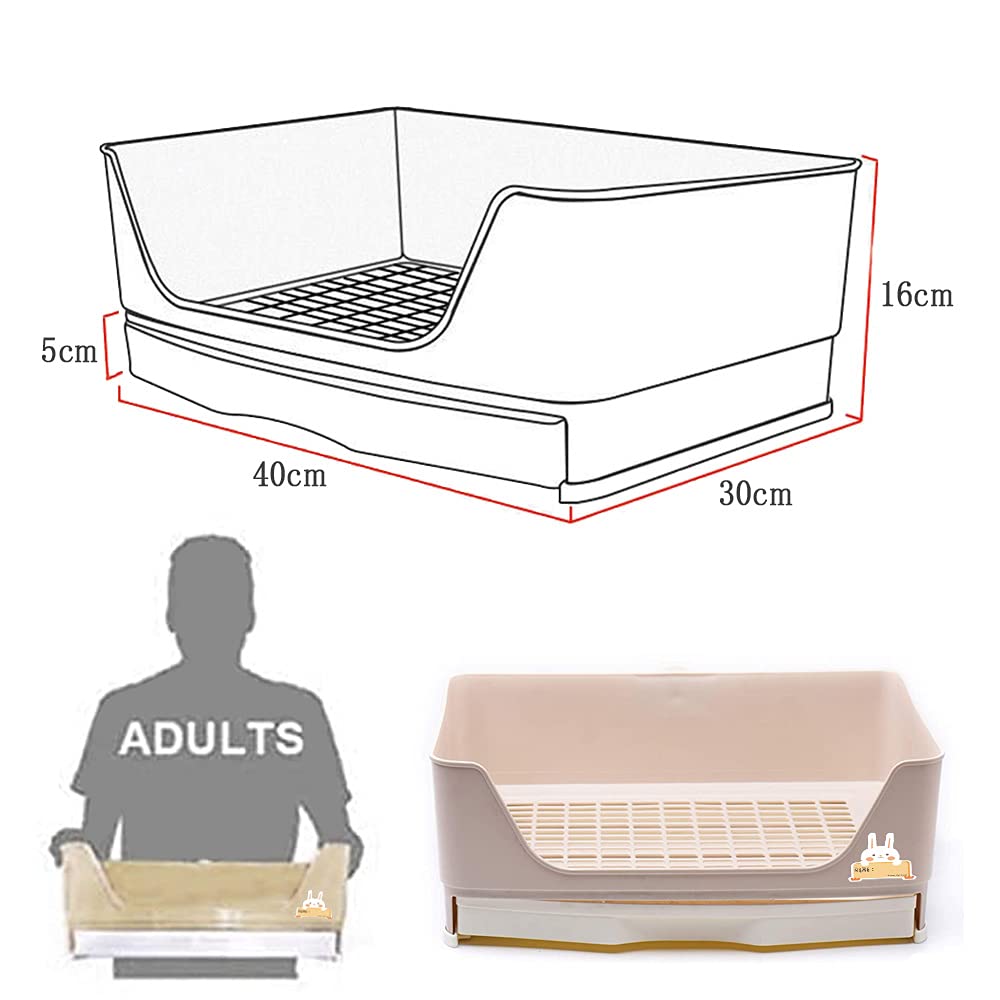 Gifty Большая туалетная лоток для кроликов, квадратная, 40*30 см, подходит для кроликов, хорьков, шиншилл, дегу, морских свинок и других мелких животных, с выдвижным ящиком