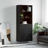 Vidaxl Witrynka, Czarna, 69,5X34X180 Cm, Materiał Drewnopochodny