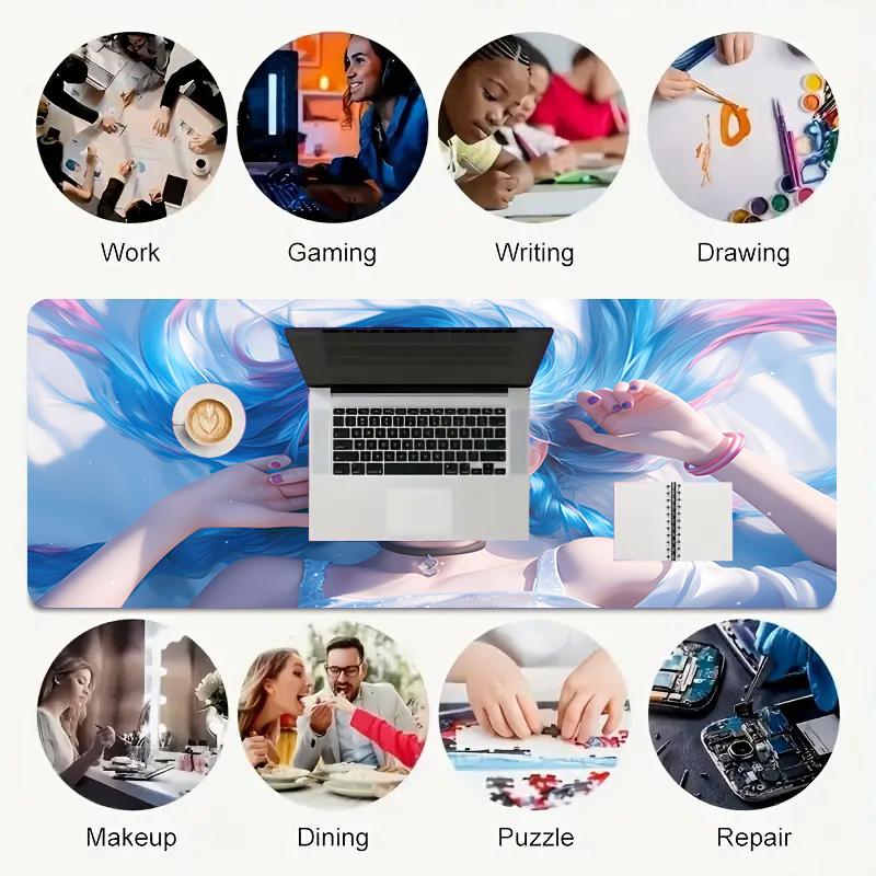 Fantasy Hair Xl Gaming Mouse Pad Nonslip Rubber Base Stitched Edge Waterproof Desk Mat For Pc Laptop Gamer Office Computer Accessories C929529