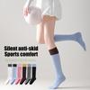 Women Non-Slip Yoga Socks Pilates Socks with Grips Knee High Socks Workout Color-Blocked Over The Calf Socks for Ballet Dance Street Wear