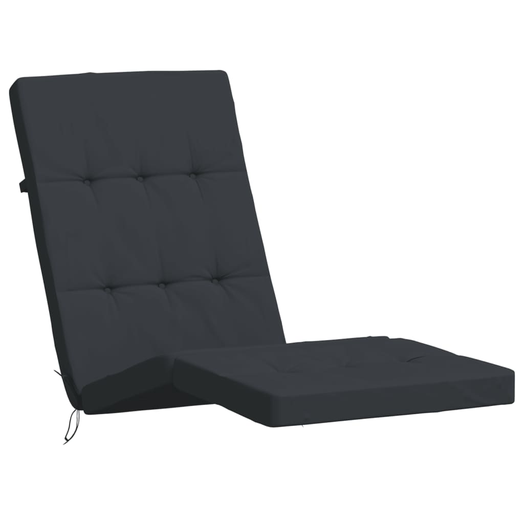 2 Piece Lounge Chair Cushions Black Oxford Fabric