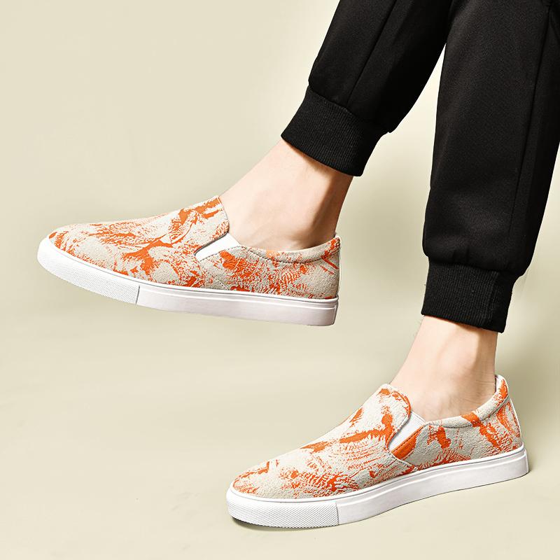 Мода Модные парусиновые повседневные мужские туфли Универсальные мокасины Мужские туфли на плоской подошве Дышащие туфли для вождения Тканевые кроссовки для ходьбы Комфорт Zapatillas