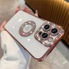 Luxury Plating Frame Bling Diamond Lens Protective Soft Case For iPhone 15 Pro Max 14 Pro Max 13 12 11 Clear Shockproof Cover