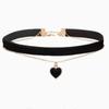 Fashion Korean Flannel Sexy Short Love Pendant Necklace for Women Black Two-layer Choker Party Jewelry Gift