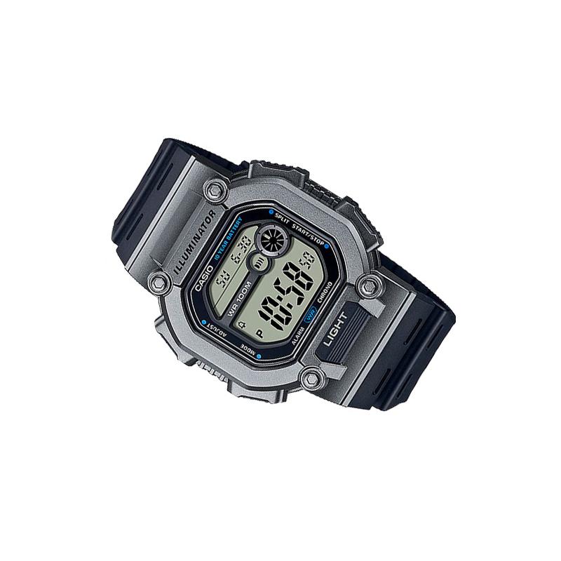Casio Серия YOUTH - Силиконовые Маленькие Квадраты Модный Тренд Ретро Классика ЖК Кварцевый Механизм Ремешок из Смолы Японские и Корейские Часы Мужские W-737H-1A2V