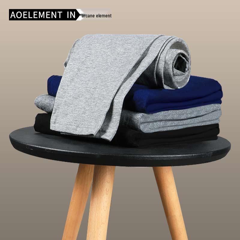 Men's Open Crotch Warm Cotton Leggings - Thin, Tight-Fit Thermal Pants for Middle-Aged and Elderly (Autumn/Winter).