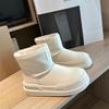 Зимние женские ботинки 2025 года с толстой нескользящей резиновой подошвой, новые, кожаные, универсальные, на бархатной подкладке, теплые, короткие ботинки