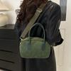 Large Capacity Vintage PU Handbag Brown Female Boston Bag Suede Velvet Shoulder Bag  Students