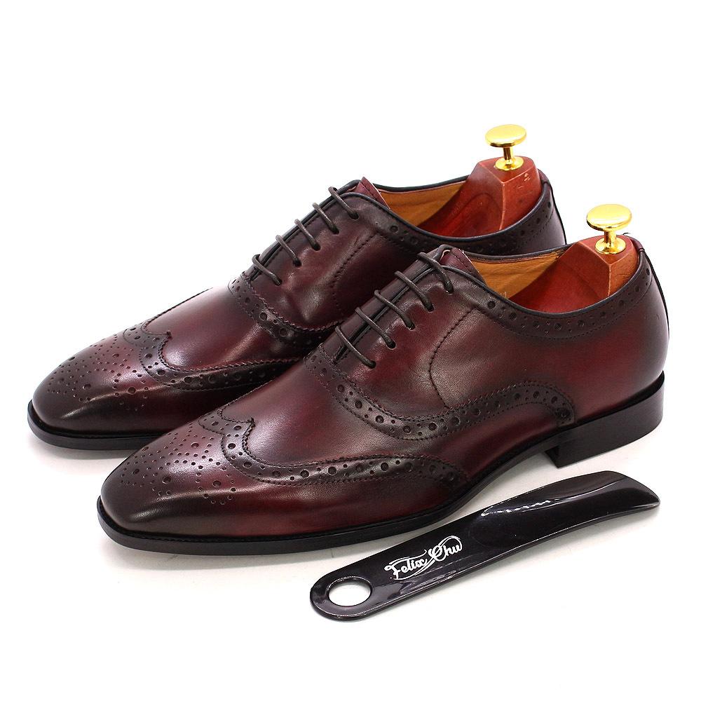 British Style Brock Leather Men'S Shoes Men'S Oxford Shoes Business Casual Leather Shoes Men'S Tiktok Breathable Wear