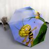 Bee Happy: Automatic Opening Folding Umbrella with 3 Fold Design, Iron Frame for Outdoor Use Perfect Gift for Fans and Travelers!0104083a