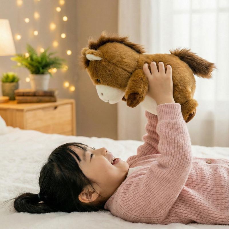 Pony Year Lucky Mascot Plush Toy With Pp Cotton Filling For Kids And Adults