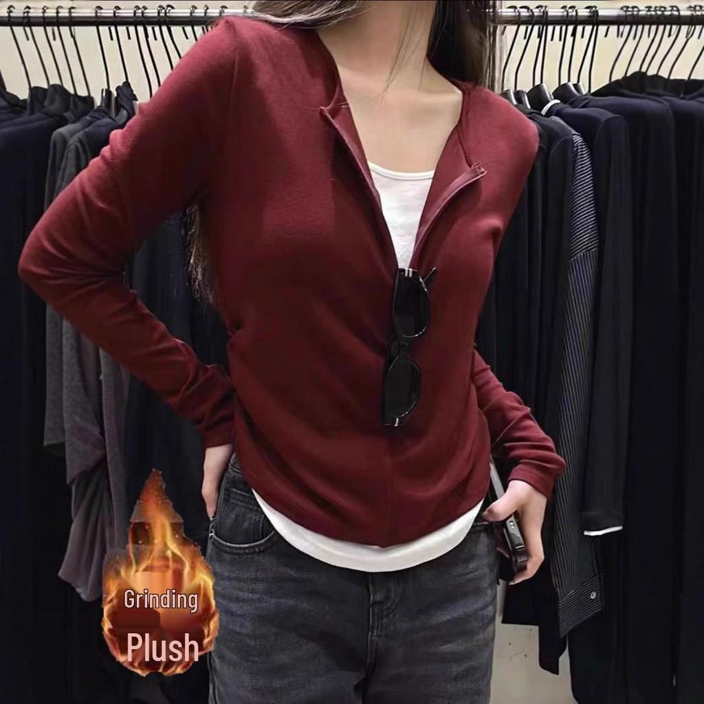 Новая женская футболка с длинным рукавом, имитирующая двойку, для осени и зимы