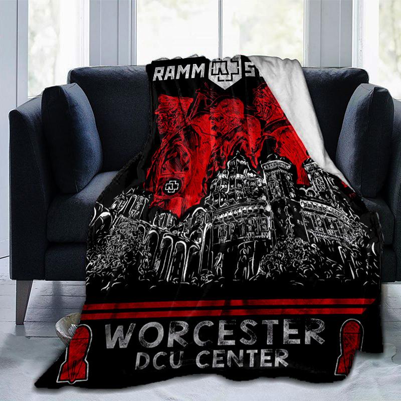 1pc Rammstein Concert Home Decor: Cozy Flannel Blanket, Perfect Gift for Bedroom, Living Room, Travel, Camping, Car, Beach, Office Naps, Ideal Sofa Th