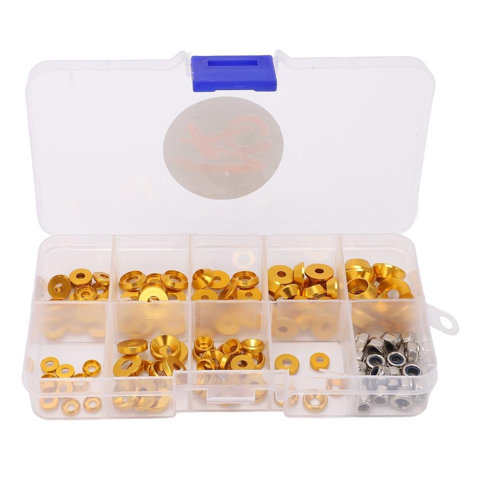 1/10 1/8 Scale RC Screw Washer Kit Aluminum Alloy Flat Washer Set Round Head Gasket For RC Cars