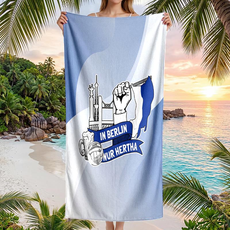 Hertha BSC FC принт Быстросохнущее пляжное полотенце из микрофибры Впитывающее Портативное туристическое полотенце для плавания