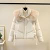 Cotton Clothes Women's 2025 New Short Thickened Large Fur Collar Padded Jacket Bread Jacket Winter Down Padded Jacket