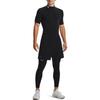 Under Armour Однотонная компрессионная футболка с высоким воротом и коротким рукавом для мужчин, черная 1372586-001