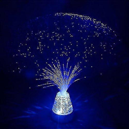 Led Fiber Optic Lamp, Led Colourful Changing Fibre Optic Fountain Night Light With Crystals Base, Multicolor Atmosphere Bedside Light - PR less