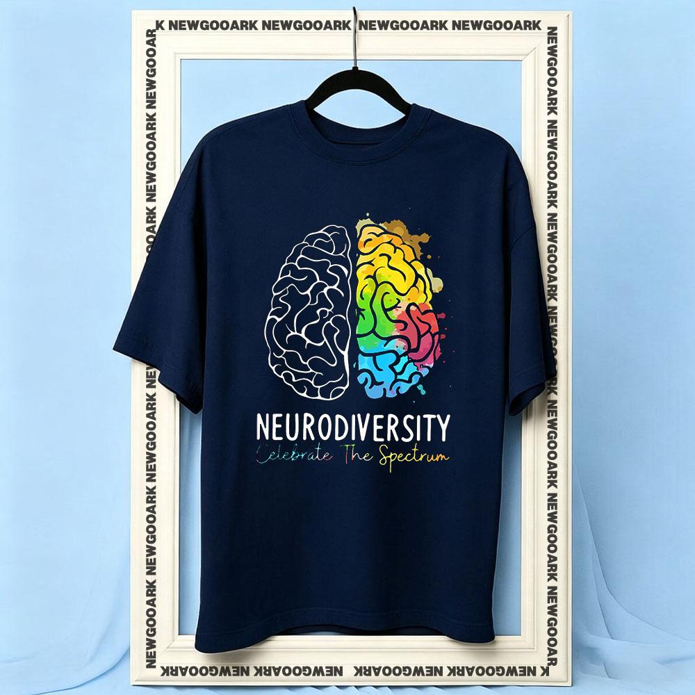 Neurodiversity Brain Spectrum Pride tshirt Women Unisex Casual cotton printed t shirts Adult Oneck summer outdoors tee