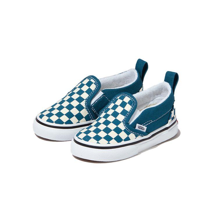 Vans Slip-On Low Top Toddler Shoes Blue And White Checkerboard Baby Shoes VN000UBS9EX