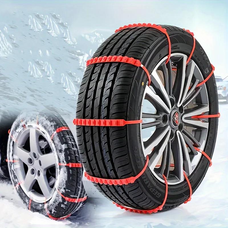 10pcs Car Anti-skid Chain - Winter Snow and Muddy Road Track Tire Anti-skid Chain, Rolling Belt, Universal Car Type