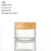 Screw Cap Frosted Glass Cream Jar Wood Grain Lid Scrub Sub-bottling Cream Bottle  Skin Care