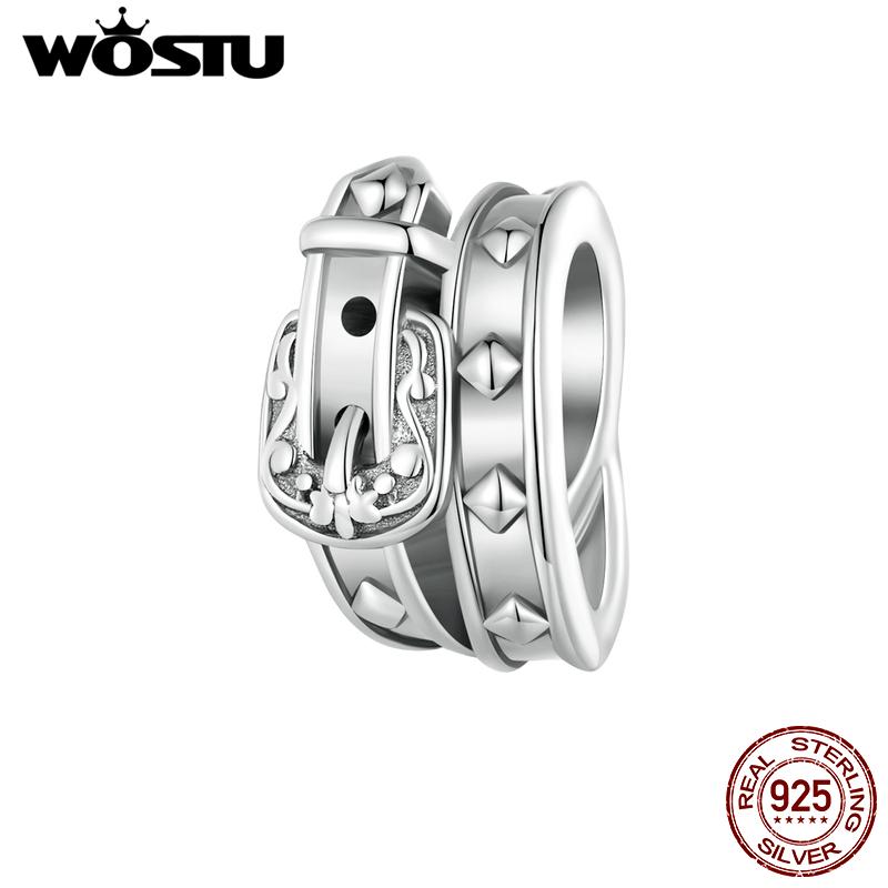 WOSTU Ковбойская шляпа из стерлингового серебра 925 пробы, очаровательные бусины, ковбойские кожаные сапоги, подвеска для браслета, ювелирные изделия своими руками