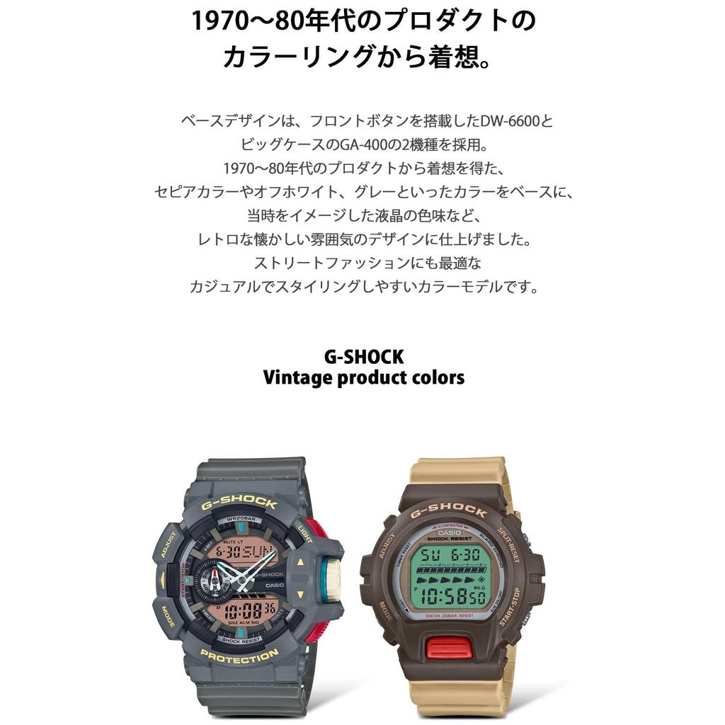 Casio Men's G-Shock GA-400PC-8AJF Watch, Vintage Gray Color, Authentic Japanese Model