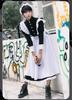 Dress Maid Cosplay Long Sleeve Long Maid Clothes Black [Lady Lazy] Women's Men's (2XL)
