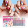 Набор ручек для лака для ногтей 12 цветов, ручка для рисования линий для ногтей, арт, ручка для создания DIY-дизайна ногтей (1 коробка/12 мл)