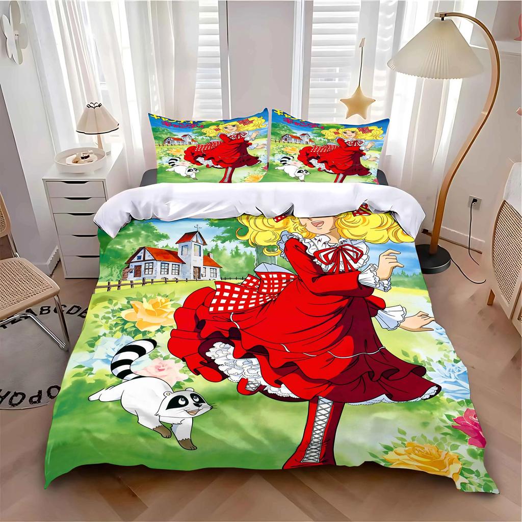 Duvet Cover Pillowcase Bedding Set Adult Boy Girl Bedroom Decoration Children Gift Single Double Large Size Candy Candy A-Animes
