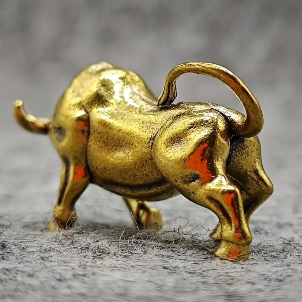 2 шт. Винтажная мини-статуэтка крупного рогатого скота, украшение для счастливого быка, подарок на день рождения и свадьбу