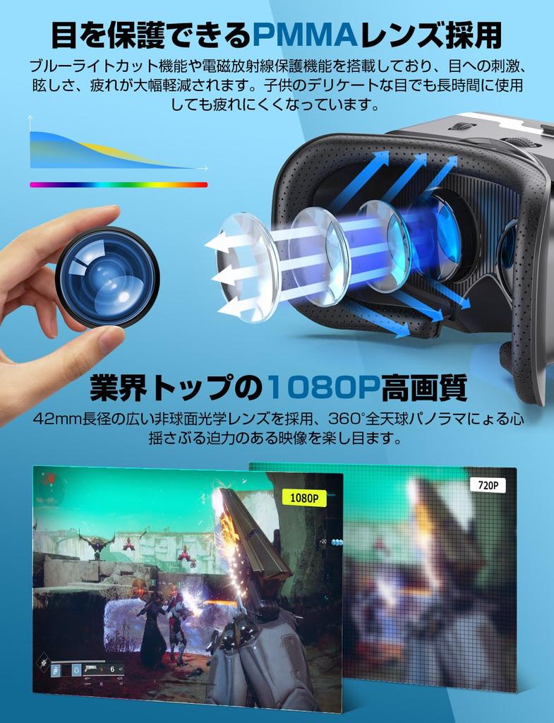 VR Очки виртуальной реальности для смартфонов Очки виртуальной реальности VR Первая распродажа в Reiwa зимой Очки виртуальной реальности для смартфонов Регулируемый фокус и ширина взгляда 3D панорама