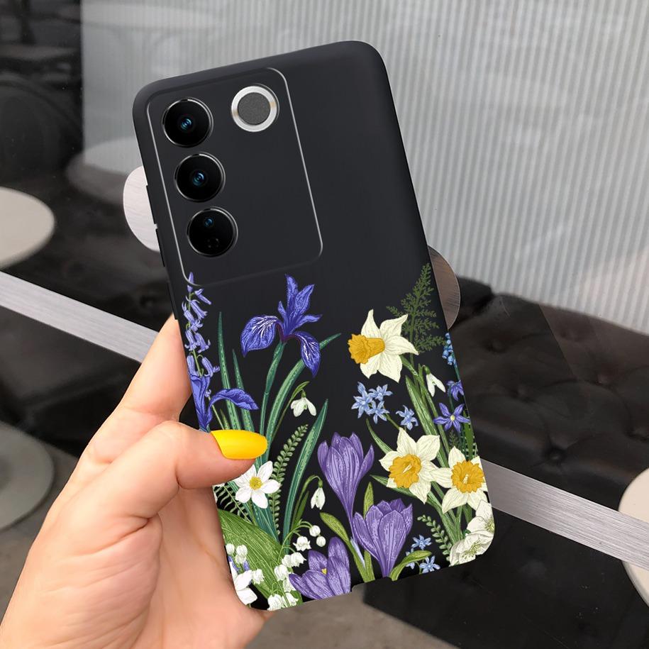 Чехол для Vivo V27 Pro Задняя крышка для Vivo V27e Модный чехол-фунда конфетного цвета с рисунком для Vivo V27 5G V 27e V27Pro V2237 V2230 Мягкий чехол