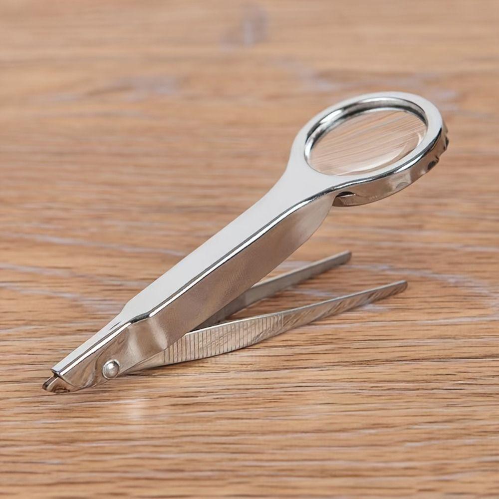Handheld Stainless Steel Tweezer Multifunctional Repairing Loupe Tool Portable Repair Tool  Women