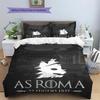 AS Roma with Colosseum Background  Pattern Bedding Quilt Set  Home Decoration  Gift (1 * duvet cover + 2 * pillowcase  without core)