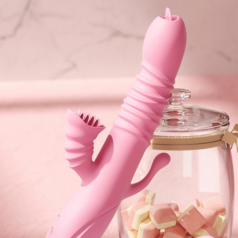 Вибратор с подогревом, телескопический фаллоимитатор, лизание языка, вагинальный массаж, стимуляция женского клитора, мастурбация, вибрация, секс-игрушка для взрослых