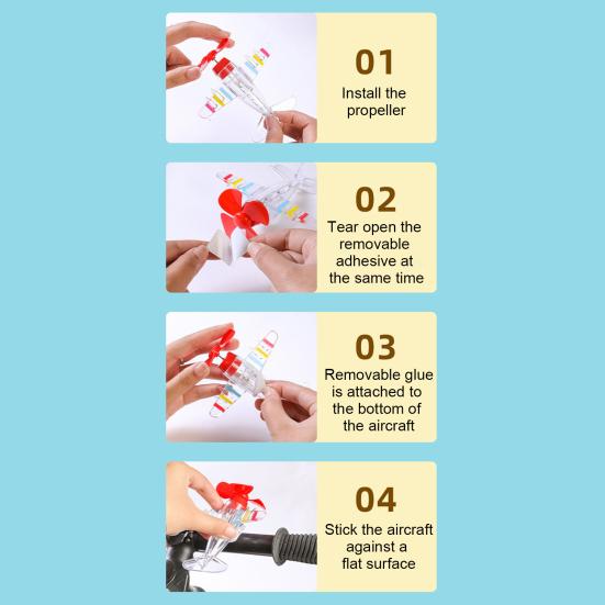 Заводной самолетик со светодиодными огнями, простая в установке ветряная машинка, украшение