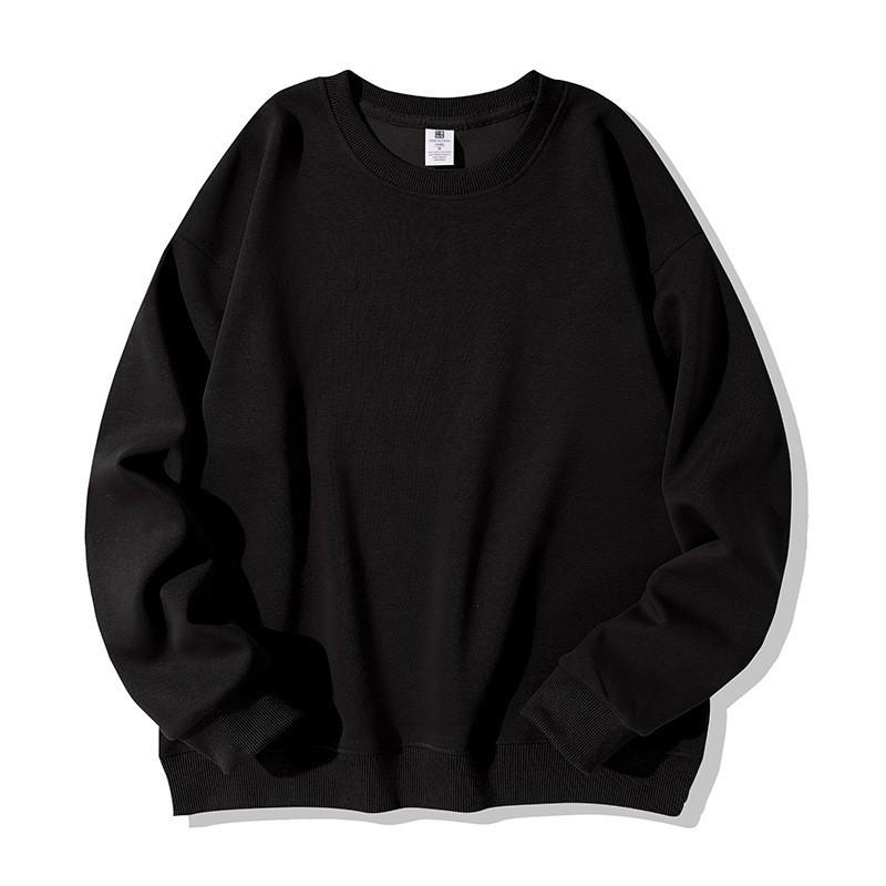 Unisex Oversized Cotton Blend Long Sleeve Pullover Hoodie Solid Color Casual Sweatshirt Winter