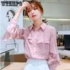 Шифоновая рубашка женская;s Модная рубашка с длинными рукавами, корейская свободная блузка в западном стиле, женская; Рубашка