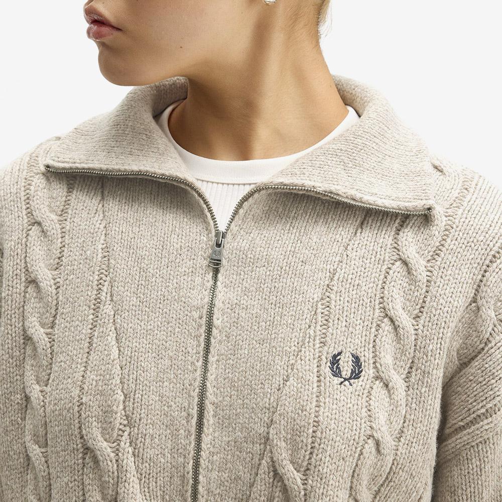 FRED PERRY [Womens] Half Zip Cable Knit - Warm Oat Malle Afpf2531103-Z45