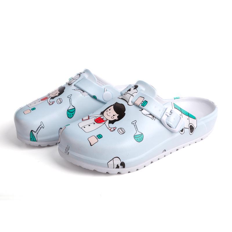 Men's & Women's Cartoon EVA Closed-Toe Soft Sole Protective Slippers for Operating Room & Laboratory