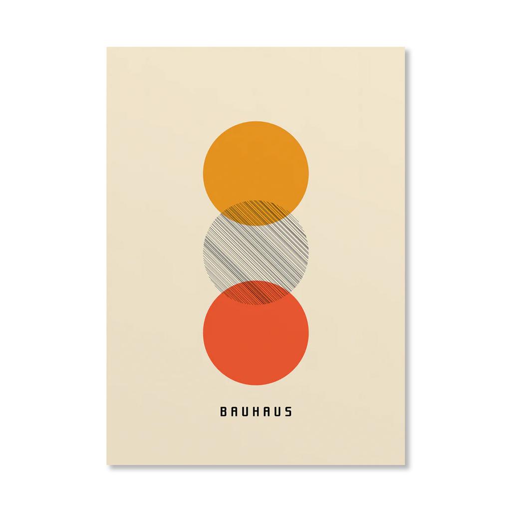 Абстрактный оранжевый геометрический постер в стиле Баухаус Поп-арт Рассвет и велосипед Принты для стен для современной гостиной, общежития, домашнего декора