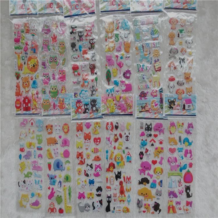 6 Sheets Students Stickers 3D Puffy Bulk Cartoon English Alphabet Letters Number Stickers Educational