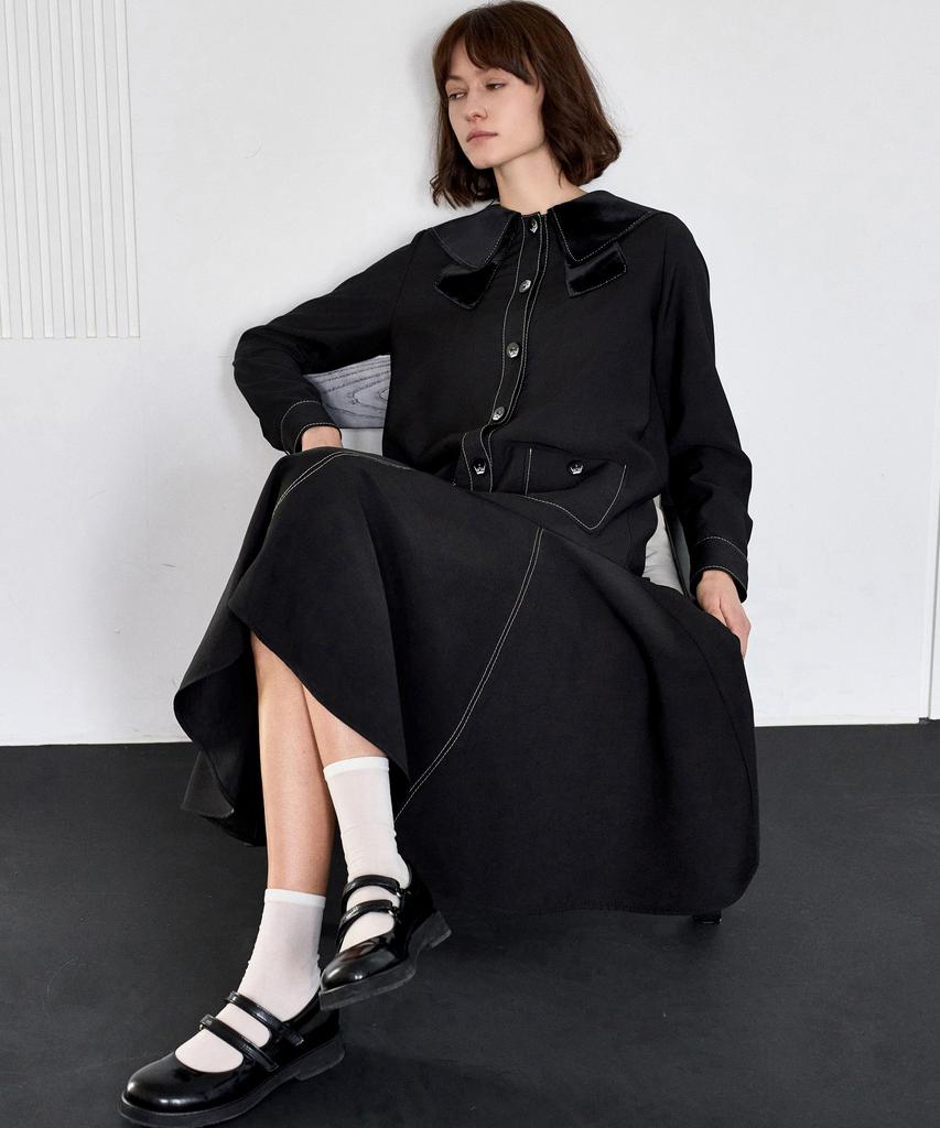 Mite Sailor Collor Flare Dress_Bk